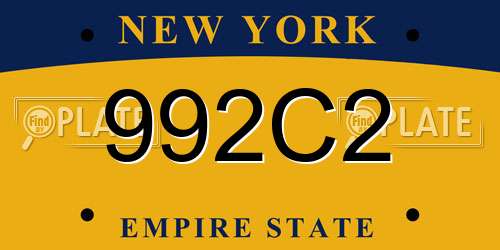 992C2 New York License Plate