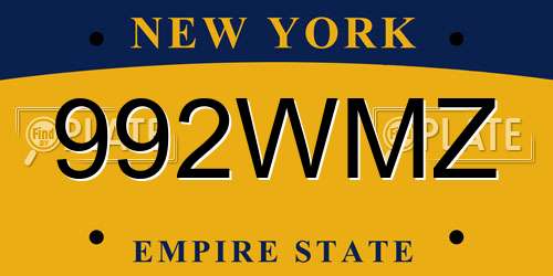 992WMZ New York License Plate