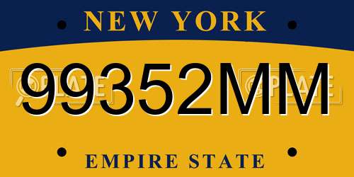 99352MM New York License Plate