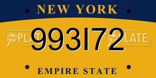 993I72 New York License Plate
