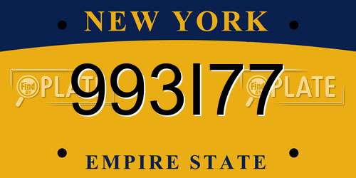 993I77 New York License Plate