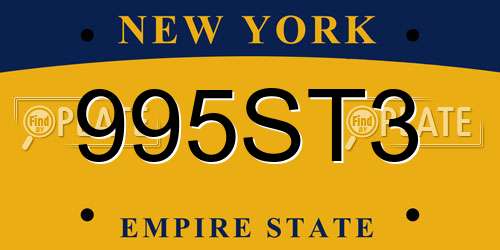 995ST3 New York License Plate