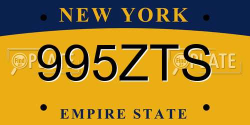 995ZTS New York License Plate