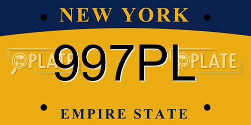 997PL New York License Plate