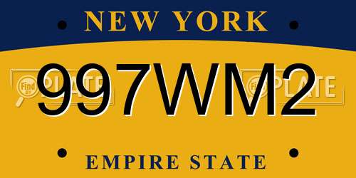 997WM2 New York License Plate