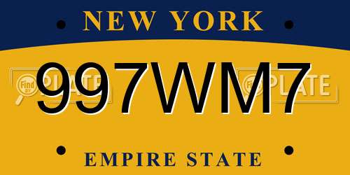 997WM7 New York License Plate