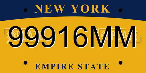 99916MM New York License Plate