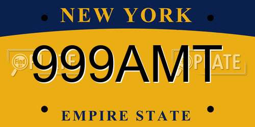 999AMT New York License Plate