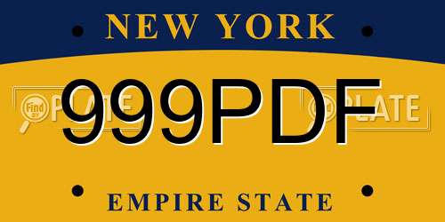 999PDF New York License Plate