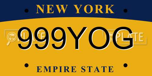 999YOG New York License Plate