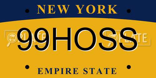 99HOSS New York License Plate