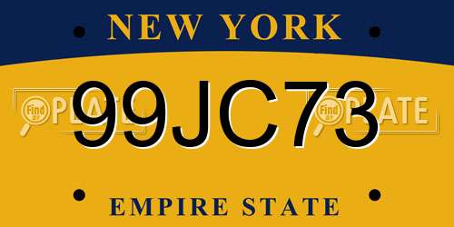 99JC73 New York License Plate