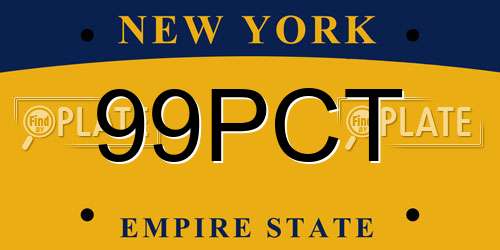 99PCT New York License Plate