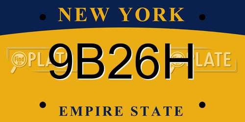 9B26H New York License Plate