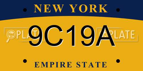 9C19A New York License Plate