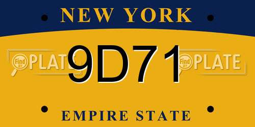 9D71 New York License Plate