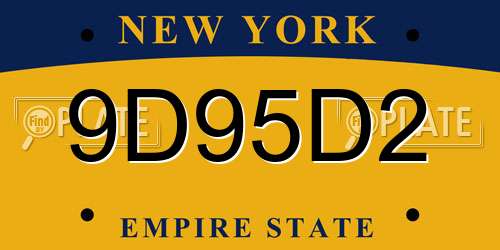 9D95D2 New York License Plate