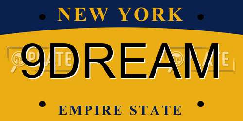 9DREAM New York License Plate