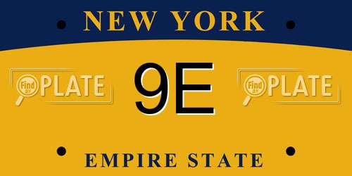 9E New York License Plate
