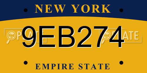 9EB274 New York License Plate