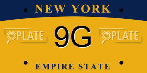 9G New York License Plate