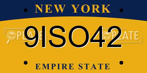 9ISO42 New York License Plate