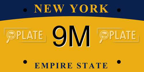 9M New York License Plate