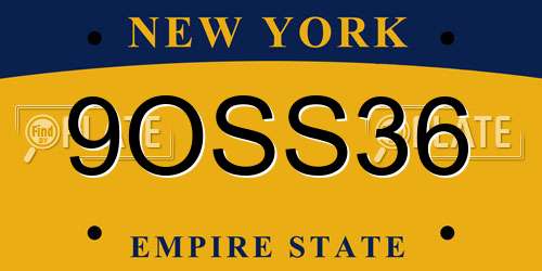 9OSS36 New York License Plate