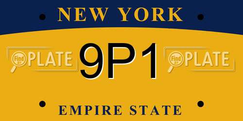 9P1 New York License Plate