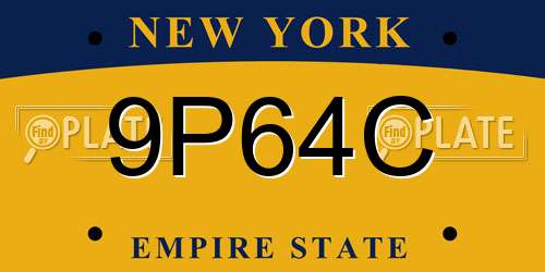 9P64C New York License Plate