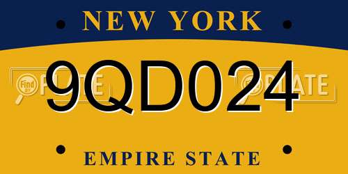 9QD024 New York License Plate