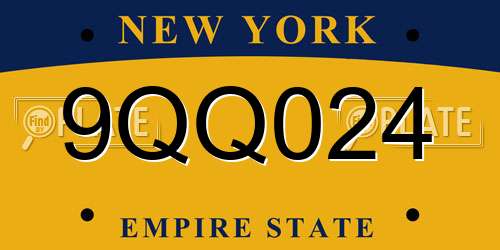 9QQ024 New York License Plate