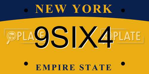 9SIX4 New York License Plate