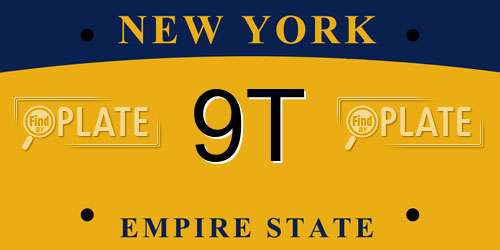 9T New York License Plate