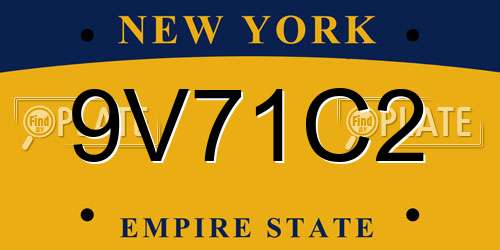 9V71C2 New York License Plate