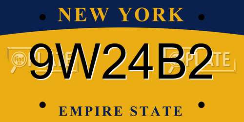 9W24B2 New York License Plate
