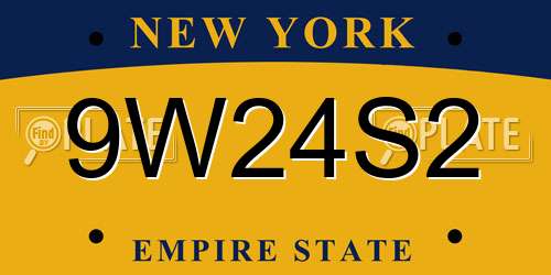 9W24S2 New York License Plate