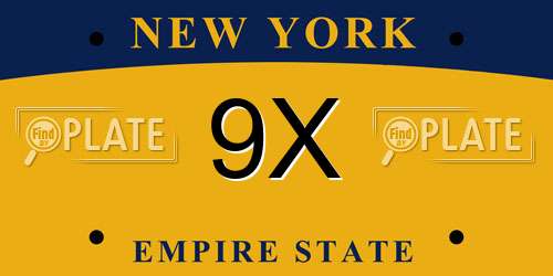 9X New York License Plate
