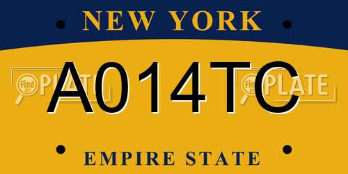 A014TC New York License Plate