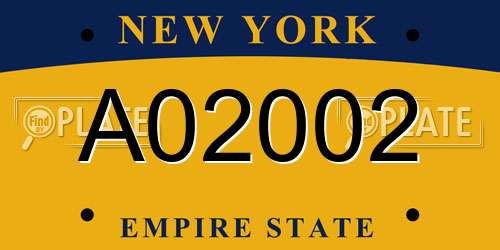 A02002 New York License Plate