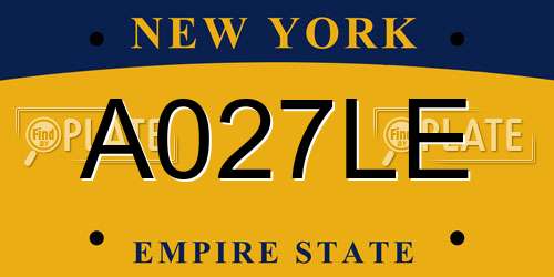 A027LE New York License Plate
