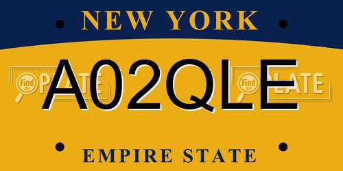 A02QLE New York License Plate