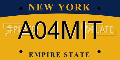 A04MIT New York License Plate