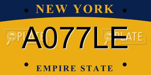A077LE New York License Plate