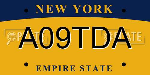 A09TDA New York License Plate