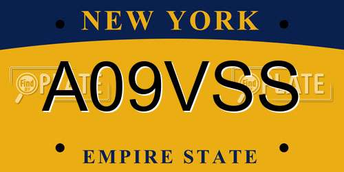 A09VSS New York License Plate