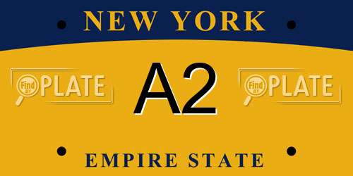 A2 New York License Plate