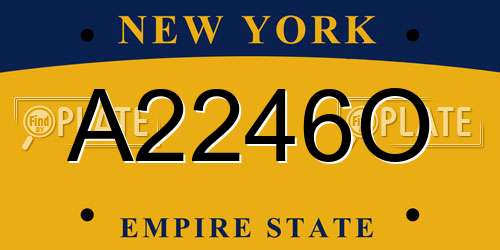 A2246O New York License Plate