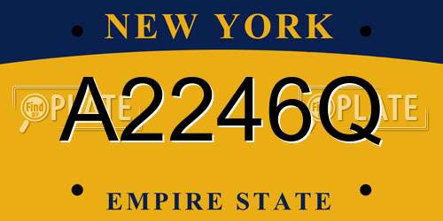 A2246Q New York License Plate