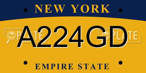 A224GD New York License Plate